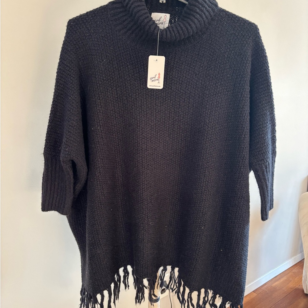 NWT April Marin Elegant Black Knit Shawl